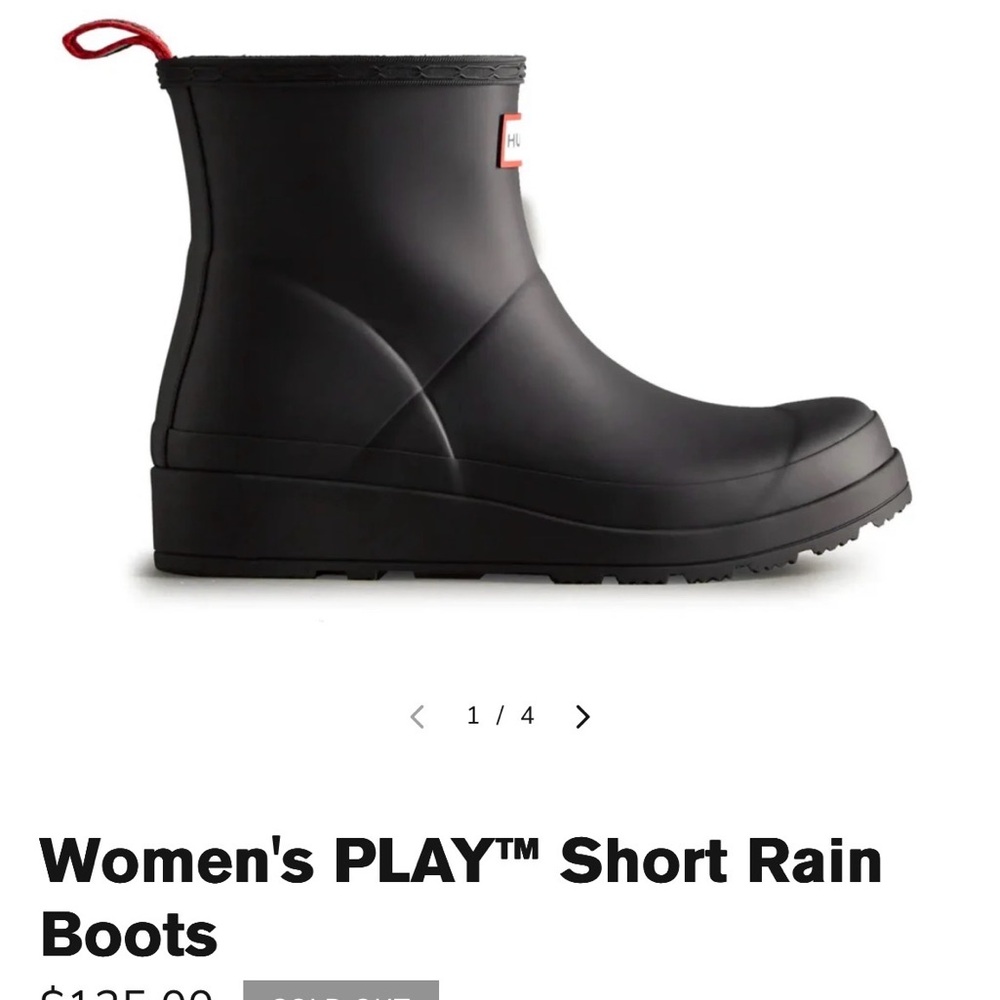 Hunter Women's Black PLAY Short Rain Boots
